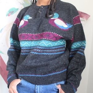 Vintage Wool Duck Sweater 🦆
